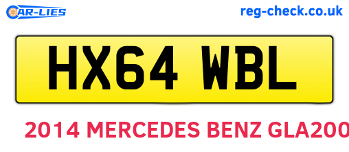 HX64WBL are the vehicle registration plates.