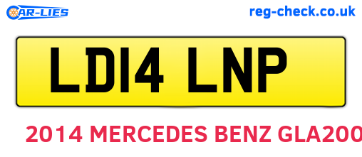 LD14LNP are the vehicle registration plates.