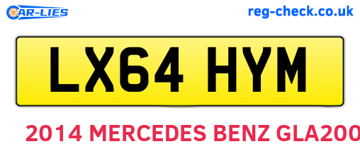 LX64HYM are the vehicle registration plates.
