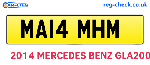 MA14MHM are the vehicle registration plates.