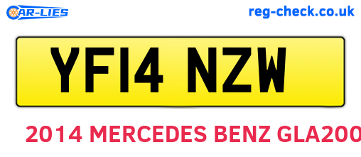 YF14NZW are the vehicle registration plates.