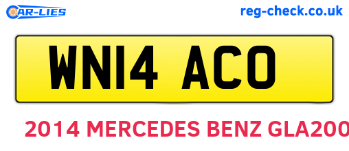 WN14ACO are the vehicle registration plates.