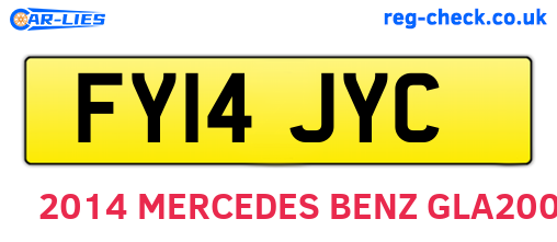 FY14JYC are the vehicle registration plates.