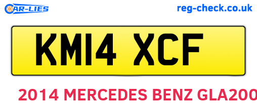KM14XCF are the vehicle registration plates.