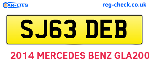 SJ63DEB are the vehicle registration plates.