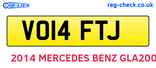 VO14FTJ are the vehicle registration plates.