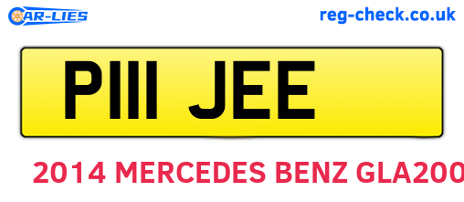 P111JEE are the vehicle registration plates.