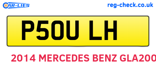 P50ULH are the vehicle registration plates.