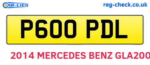 P600PDL are the vehicle registration plates.