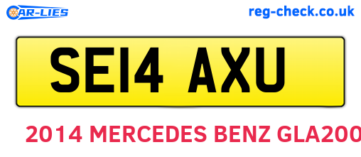SE14AXU are the vehicle registration plates.