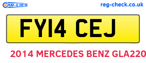 FY14CEJ are the vehicle registration plates.