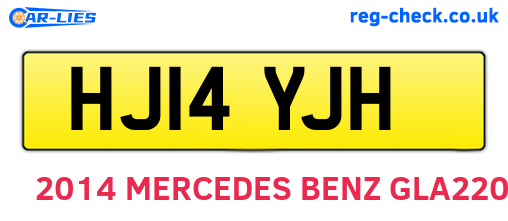 HJ14YJH are the vehicle registration plates.