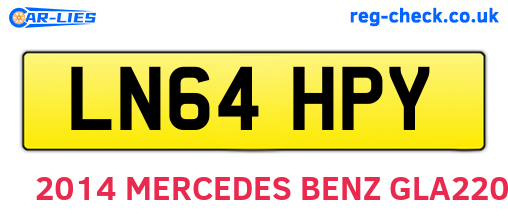 LN64HPY are the vehicle registration plates.