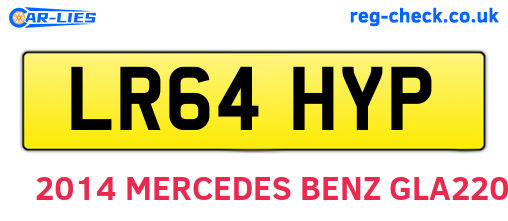 LR64HYP are the vehicle registration plates.