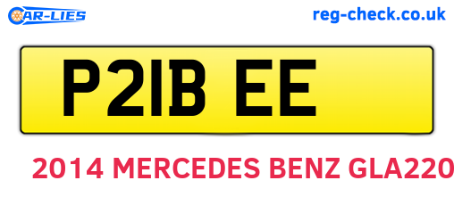 P21BEE are the vehicle registration plates.