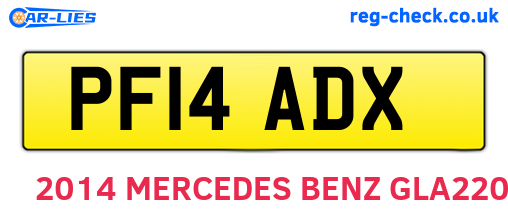 PF14ADX are the vehicle registration plates.