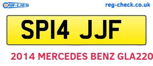 SP14JJF are the vehicle registration plates.