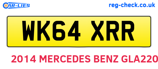 WK64XRR are the vehicle registration plates.