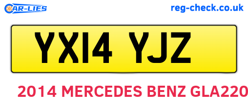 YX14YJZ are the vehicle registration plates.