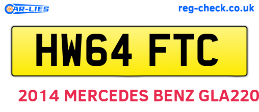 HW64FTC are the vehicle registration plates.