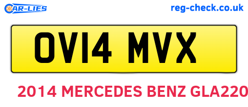 OV14MVX are the vehicle registration plates.