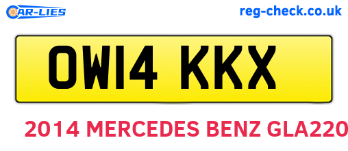 OW14KKX are the vehicle registration plates.