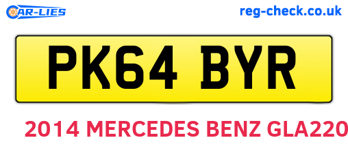 PK64BYR are the vehicle registration plates.