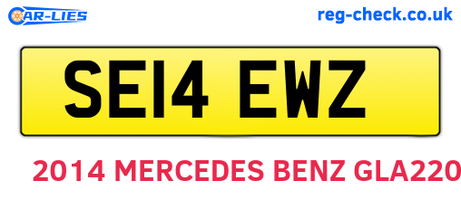 SE14EWZ are the vehicle registration plates.