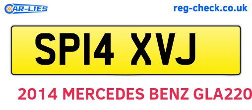 SP14XVJ are the vehicle registration plates.