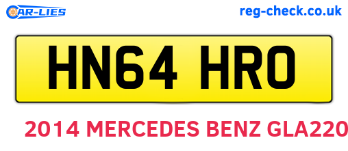 HN64HRO are the vehicle registration plates.