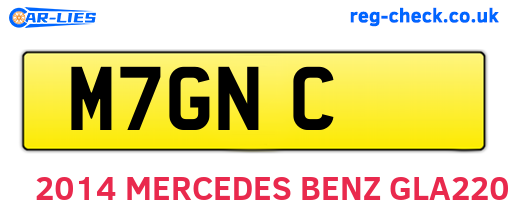 M7GNC are the vehicle registration plates.