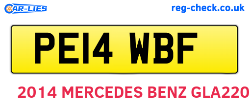 PE14WBF are the vehicle registration plates.