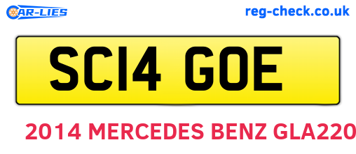 SC14GOE are the vehicle registration plates.
