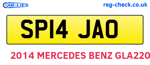 SP14JAO are the vehicle registration plates.