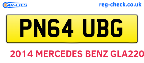 PN64UBG are the vehicle registration plates.