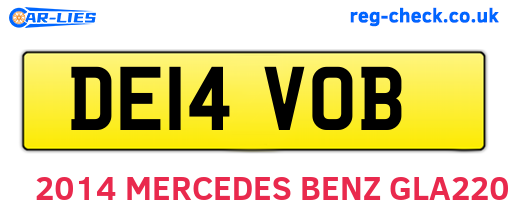 DE14VOB are the vehicle registration plates.
