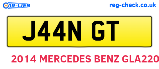 J44NGT are the vehicle registration plates.