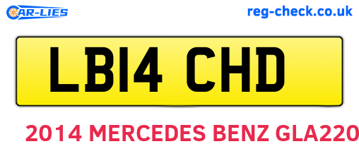 LB14CHD are the vehicle registration plates.