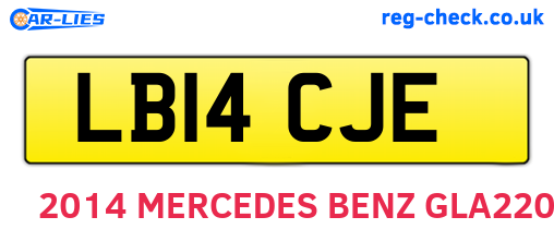 LB14CJE are the vehicle registration plates.