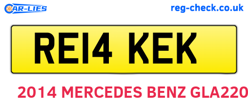 RE14KEK are the vehicle registration plates.