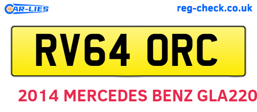 RV64ORC are the vehicle registration plates.