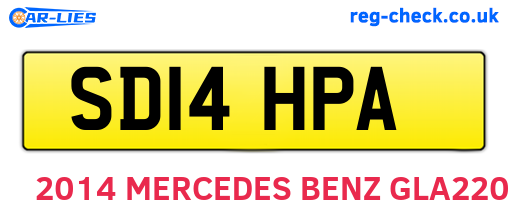 SD14HPA are the vehicle registration plates.