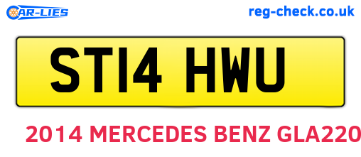ST14HWU are the vehicle registration plates.