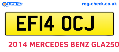 EF14OCJ are the vehicle registration plates.