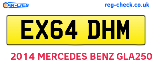 EX64DHM are the vehicle registration plates.
