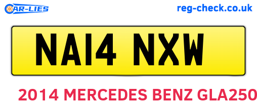 NA14NXW are the vehicle registration plates.