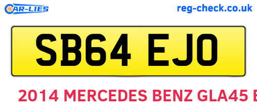 SB64EJO are the vehicle registration plates.
