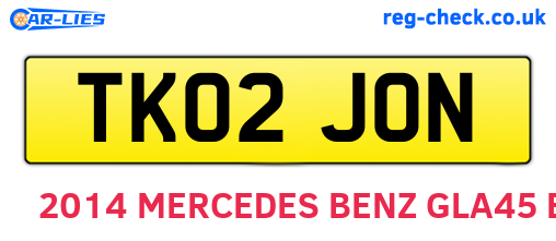 TK02JON are the vehicle registration plates.