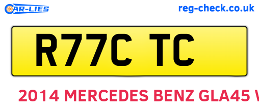 R77CTC are the vehicle registration plates.