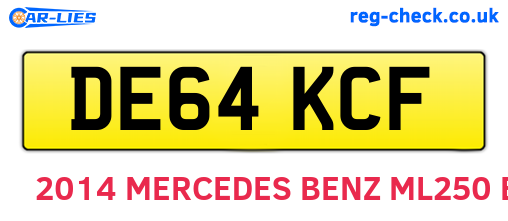 DE64KCF are the vehicle registration plates.